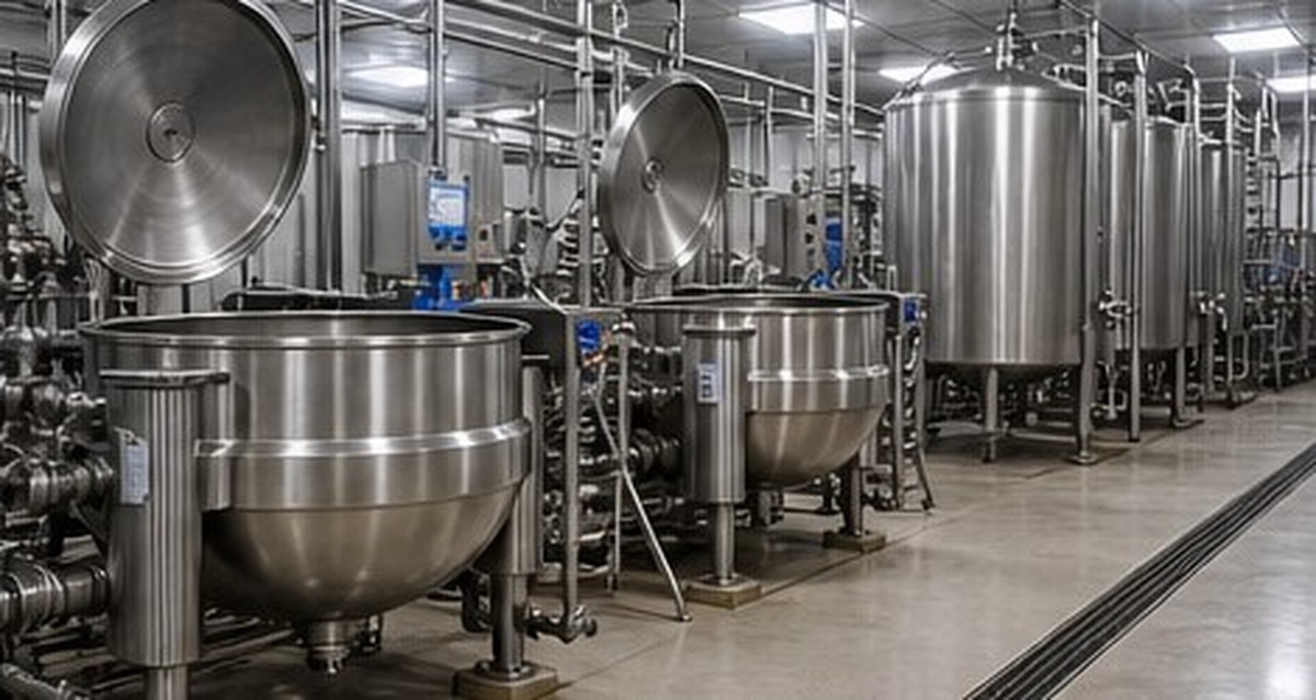 Bright stainless production room inside a clean USDA-style facility
